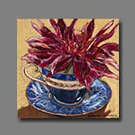 Mauve Dhalia in Royal Blue Cup - 12x12